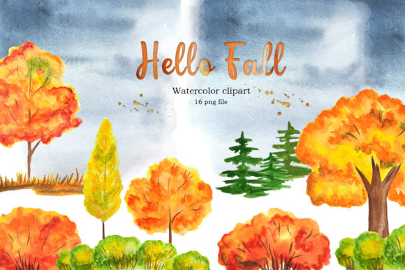 Autumn Trees Clipar for Creative Projects