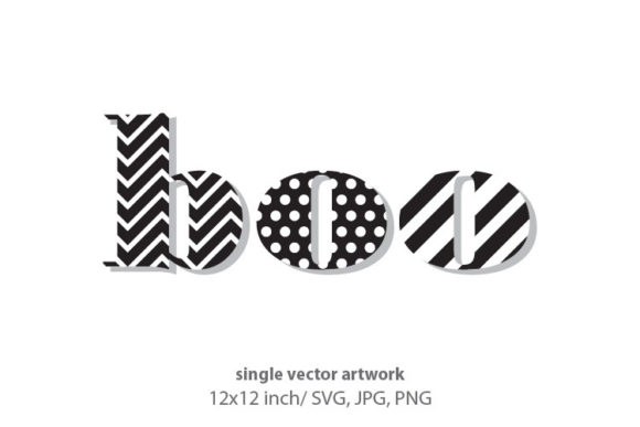 Black and White Patterns Inside Word Boo