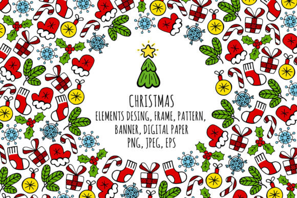 Christmas Doodle Clipart for Creative Projects