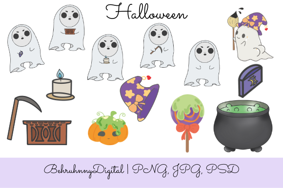 Cute Halloween Clip Art Set