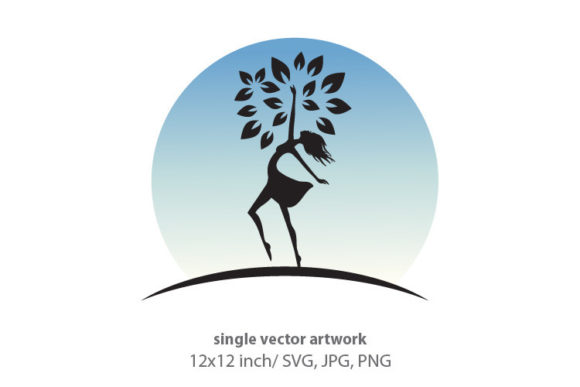 Female Tree - Single Vector Artwork: A Symbol of Growth and Connection