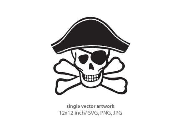 Happy Skull with Pirates Hat: A Unique Vector Artwork for Creative Projects