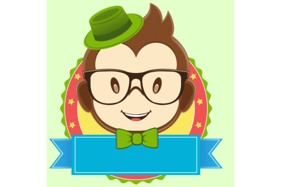 Mr Monkey Banner, a Green Hat and Tie