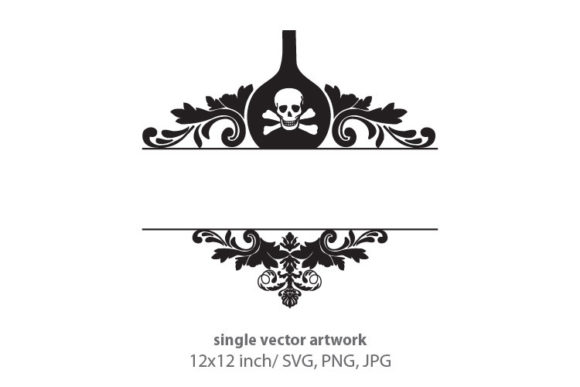 Pirates Bar. Vintage Skull, Wine Bottle: A Versatile Vector Artwork for Creative Projects