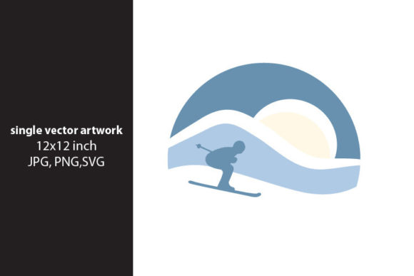 Snow Skiing - Single Vector Artwork: A Strategic Asset for Creative and Business Applications