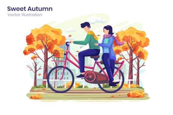 Sweet Autumn Flat Illustration: A Versatile Design Asset for Modern Creatives