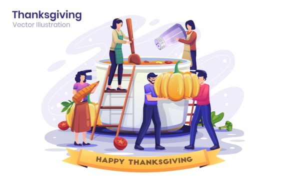 Thanksgiving Flat Illustration: A Versatile Design Resource for Autumn Celebrations