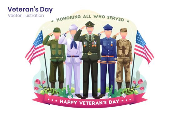 Veteran s Day Flat Illustration: A Modern Design for Honoring Heroes