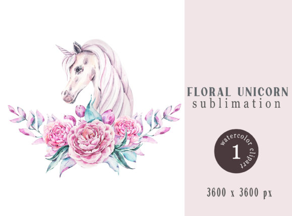 Watercolor Floral Unicorn Sublimation: A Versatile Design for Modern Creativity